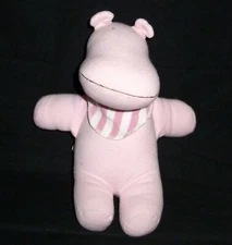 Giggle Baby Better Basics Pink Happy Hippo Organic Cotton Plush Stuffed Animal 
