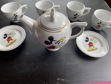 8 pieces child's Mickey Minnie Tea Set 4 Cups 2 Plates and Tea Pot
