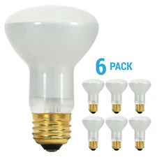 6 Pack 30R20/FL Dimmable Reflector Bulb 30W 120V R20 Medium E26 Base Frosted