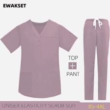Multicolor Unisex Short Sleeved Pharmacy Nurse Uniform Hospital Doctor Workwear