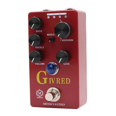MOSKYaudio G IV RED Purple Channel Preamp/Overdrive/Distortion Pedal True Bypass
