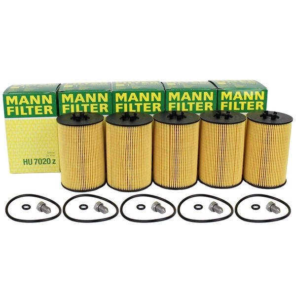 5X Mann ÖLfilter + Schraube FüR VW Golf 6 7 Passat T6 A3 A4 1.6/2.0 TDI Hu7020Z-image