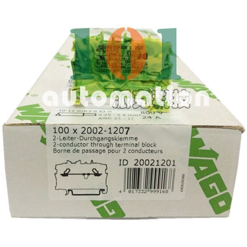 100pcs Rail-Mounted 2-Wire Self-Locking Protective Earth 2002-1207 #W4