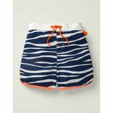 Mini Boden Surf Shorts - College Blue / Ivory Zebra 6-7 Yrs
