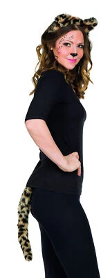 MOTTOLAND Leoparden Set Haarreif Ohren Schwanz Leo Katze Tierkostüm Karneval Fasching