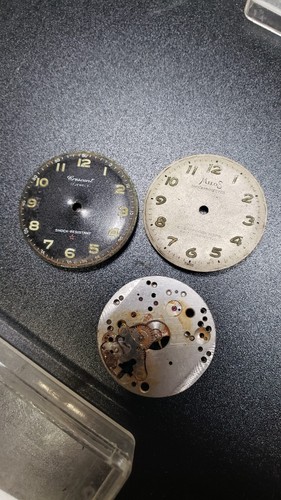RARE Vintage LOT 1960's Watch Bulova Crescent Milos Movement Black Dial Military - Picture 2 of 4