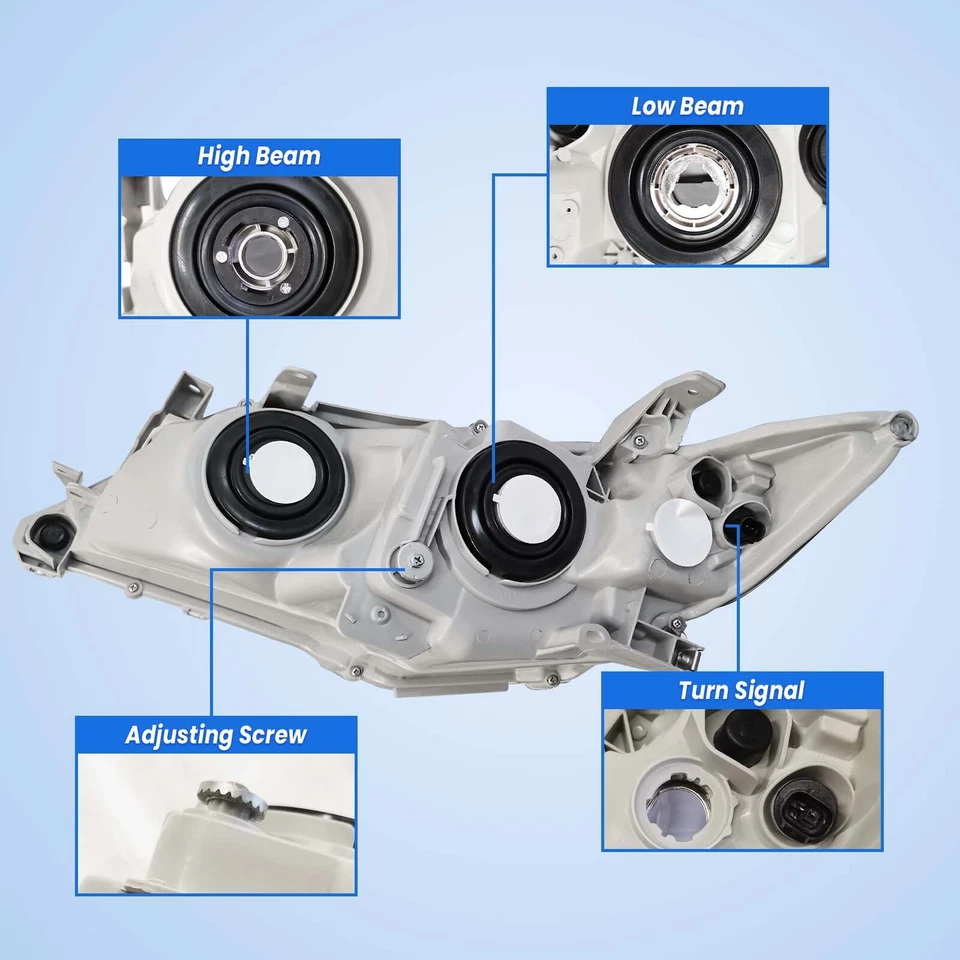 Conjunto de par de faros izquierdo+derecho para Toyota Camry 2012 2013 2014 negro ámbar Foto 4 de 4