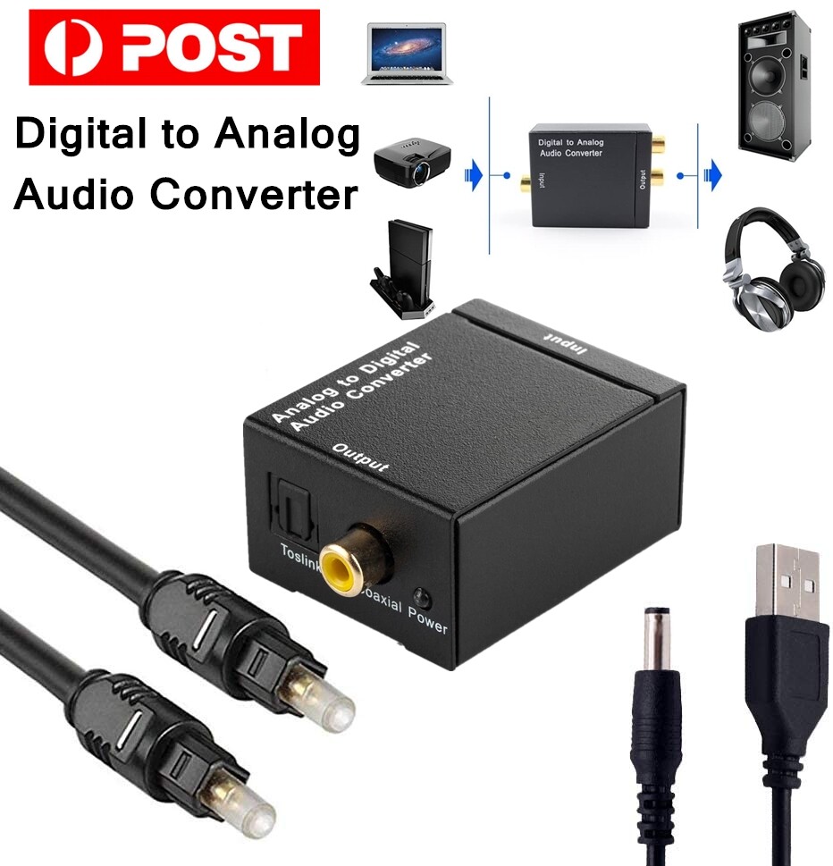 Digital Optical Coaxial Toslink to Analog Audio Converter Adapter DAC RCA  Cable