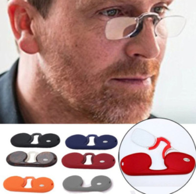 Randlose Lesebrille Ohne Bügel, Ultra Dünn Mini Portabel, Mit Nasenclip