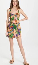 NWT FARM RIO Toucans Linen Mini Dress Women's Size M
