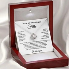 Collier Pour Ma Magnifique Fille Je T'Aime Fort (Modèle 70) (Coloris Argent)