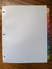 USED Avery Ready Index Customizable Multicolor Dividers 10-Tab