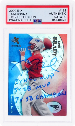 2000 Fleer Ex Tom Brady Tb12 Collection Auto #122 /1500 PSA Auth/10
