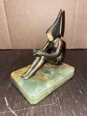 RARE!!! Antique J. B Hirsch Art Deco Pixie Sculpture Marble