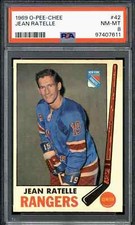 1969 OPC O-Pee-Chee #42 Jean Ratelle - PSA 8