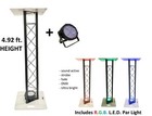 1.5M DJ Lighting Black Triangle Truss 4.92 ft Totem System Moving Head + LED Par