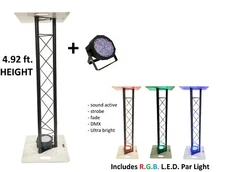 1.5M DJ Lighting Black Triangle Truss 4.92 ft Totem System Moving Head + LED Par