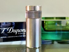 Genuine, Rare S.T. Dupont Cylindrical Table Lighter in Silver