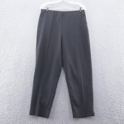 Krazy Larry Womens Side Zip Ankle Pants 8 Black Slimming High Rise Stretch NEW