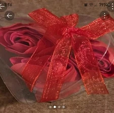 Total 12 Roses. 3 Red, Blue, Pink And Purple Bath Roses Petals  Soap