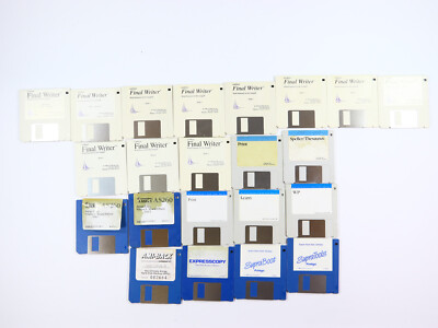 Lot of 22 Amiga Software 3.5'' Floppy Disks - Final Writer, Word Perfect, Supra