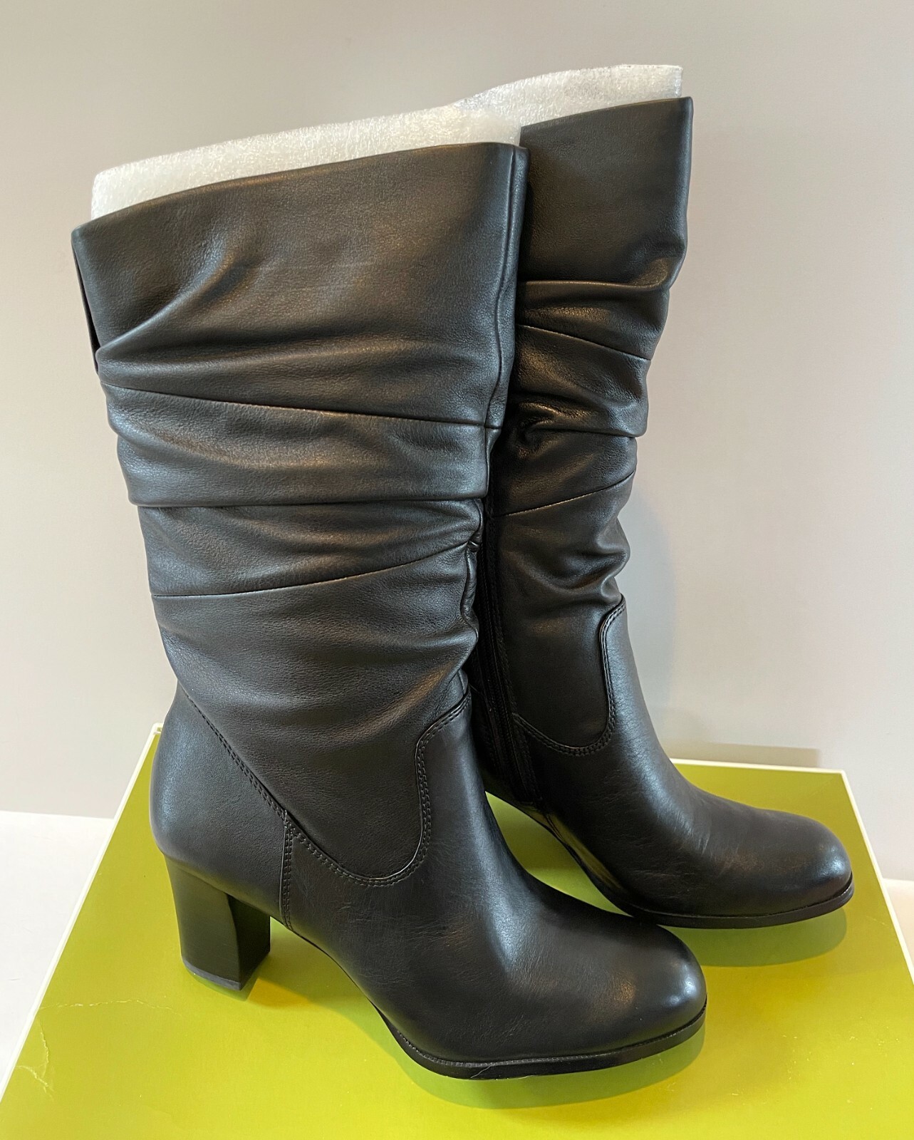 LAMONT WIDE CALF BLACK LEATHER BOOTS 