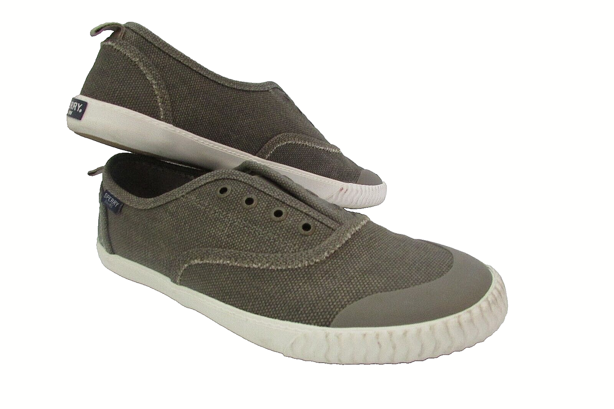 Paul Sperry Sz Sayel Clew Scratch Sneakers Shoes Washed Canvas