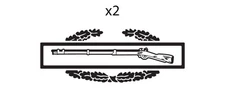 Set of 2 Combat Infantry Badge Army CIB Vinyl Decal Car Window Bumper Stickers