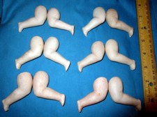 Lot 6 Pair antique bisque baby doll legs/restringing for repair /parts/Germany