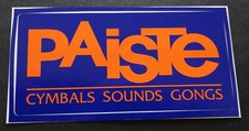 Adesivo pubblicitario Paiste bacino piatti suoni gong batteria batteria anni 80 