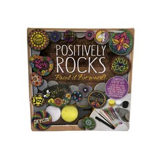 Positively Rocks Painted Rocks Starter Kit Paint, instructional booklet 4 Rocks