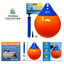 Boat Buoy Float, 9" or 12" Round, Small Mooring Buoy Ball, Anchor Ball, Dock ...