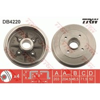 Trw Bremstrommeln Hinten Ø108Mm FüR CitroëN Saxo S0 S1 S3_ Peugeot 206 Sw