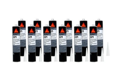 12x Sikaflex 221 300ml Stahlgrau Dichtstoff Dichtmasse Kleber Kartusche