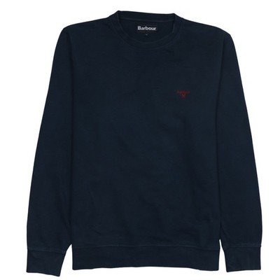Barbour Herren Pullover Sweatshirt blau Baumwolle Rundhals Größe L