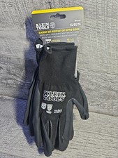 3 Pairs Klein Tools 605821 Blackout Knit Dipped Gloves, Cut Level A1, Size XL/10