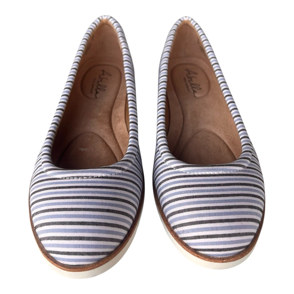 Arbella Mujer Rayas Punta Redonda Tela Plana Talla 9M Suela Exterior de Goma Foto 4 de 4