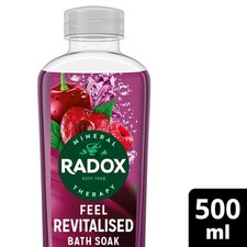 Image of Radox Cherry & Raspberry Feel Revitilised Bath Soak Bubble Bath 500ml