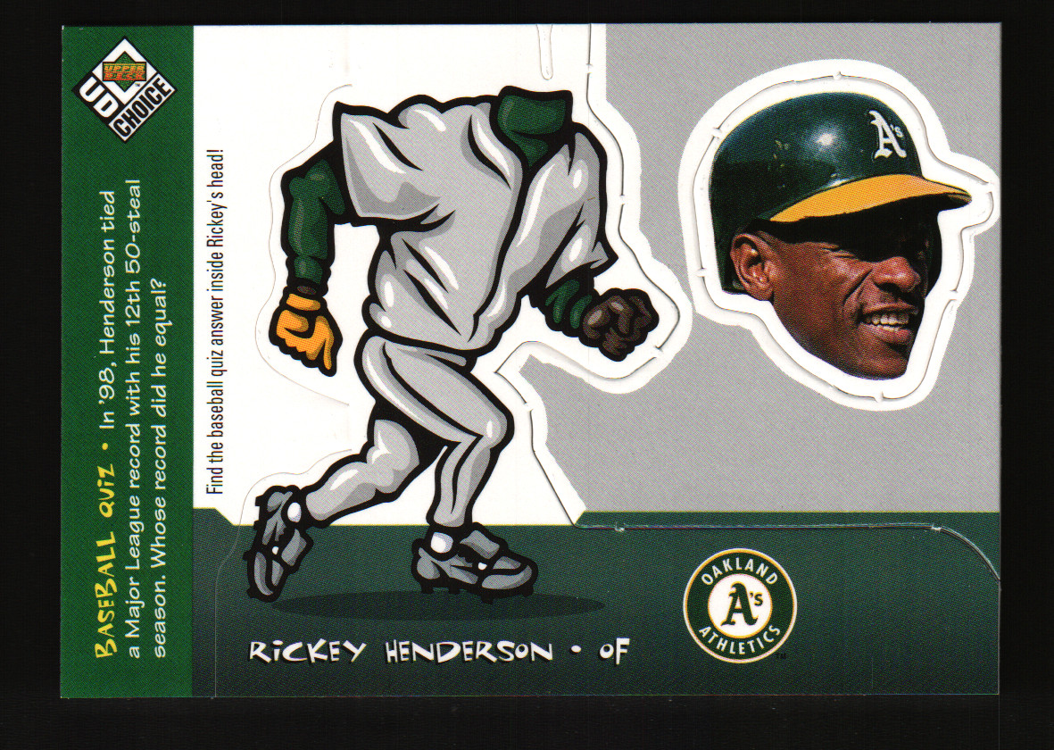 1999 UD Choice Mini Bobbing Head #20 Rickey Henderson Oakland Athletics 99-500
