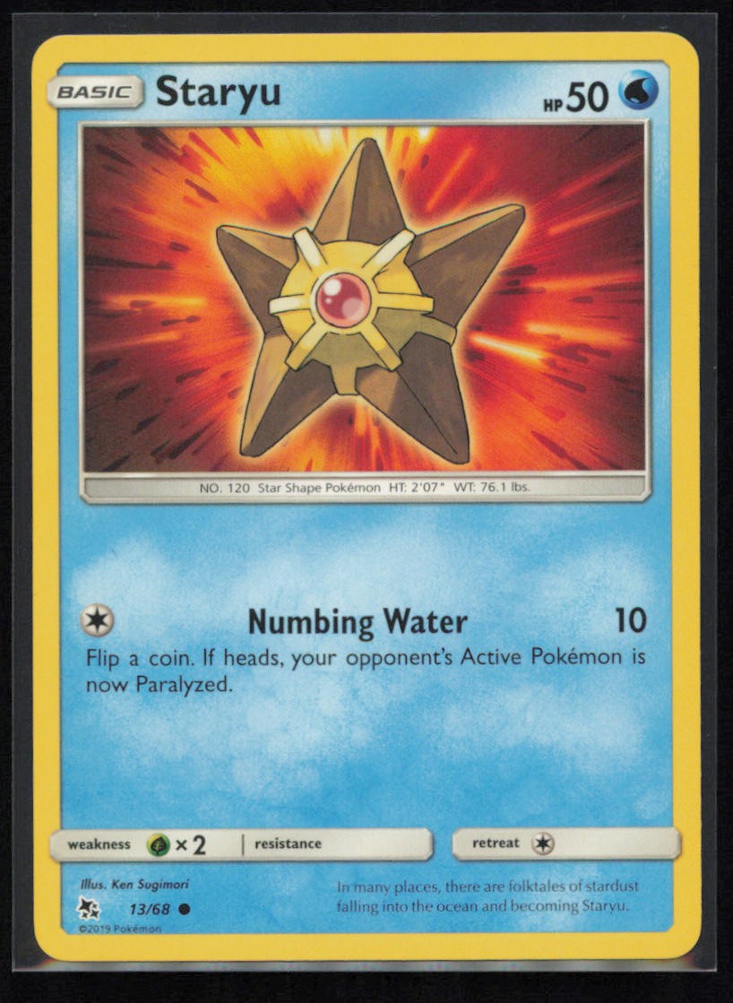 Staryu 13/68 Pokemon Hidden Fates Common Near Mint