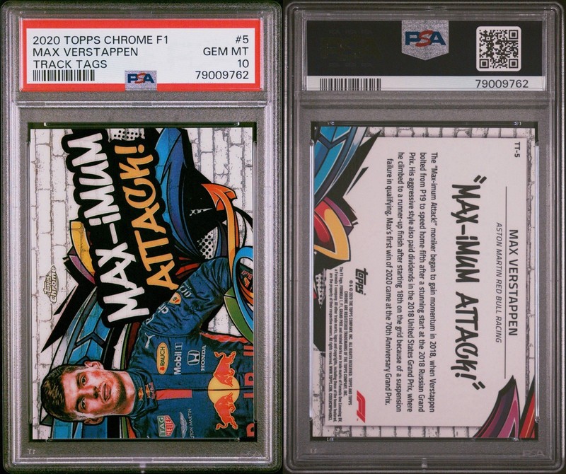 Max Verstappen 2020 Topps Chrome F1 Track Tags #TT-5 PSA 10 Rookie