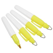 Mini Permanent Markers, 4 Pack Golf Ball Marker Pen with Keychain Clip, Yellow