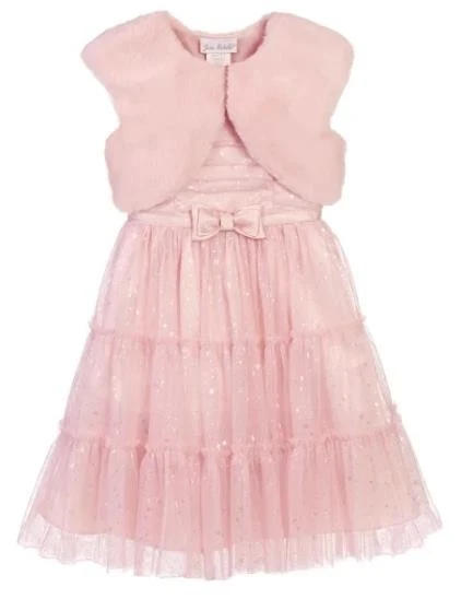 Jona Michelle 女孩男孩礼服 Bolero 夹克粉色圣诞节短袖假日 — 第 3/4 张图片