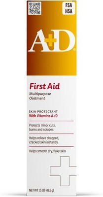 A+D First Aid Healing Ointment - Moisturizing Skin Protectant With Vitamins A &