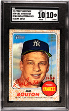 2017 Topps Heritage JIM BOUTON RED INK AUTO Yankees SGC 10 GEM MINT SGC 10 AUTO