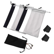 Microfiber Sunglasses Pouch, SoftGlasses Case Bags with 1 Cleaning Cloth, Sof...