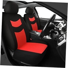 Universal Car Seat Covers for Front Red  Black Front Seat Covers 2 PCS 