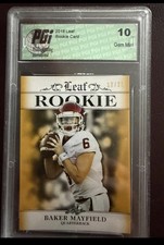 Leaf 2018 Rookie Exclusive Baker Mayfield Gold Card RA-01 PGI 10 Only 25 Made. rookie card picture