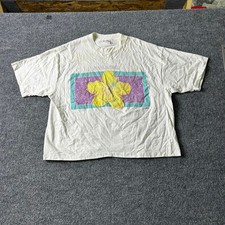 Hanes T-Shirt Mens XL White Maui Hawaii Hibiscus Flower Vintage Cotton