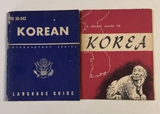 *Korean Phrase Book Language Guide AND Pocket Guide US War Department 1944 1950